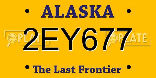 2EY677 Alaska License Plate