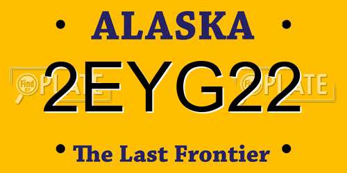 2EYG22 Alaska License Plate