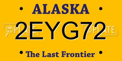 2EYG72 Alaska License Plate