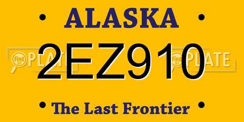 2EZ910 Alaska License Plate