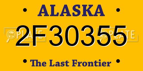2F30355 Alaska License Plate