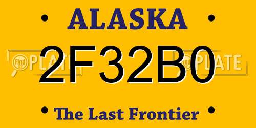 2F32B0 Alaska License Plate