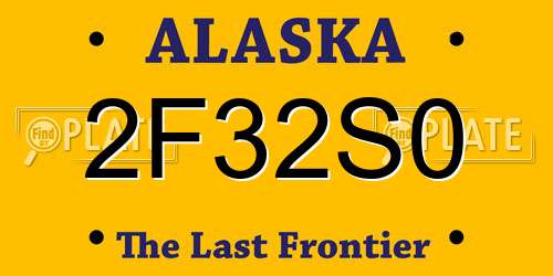 2F32S0 Alaska License Plate