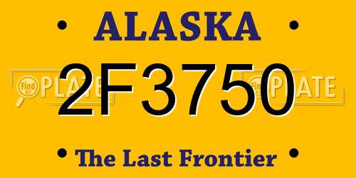 2F3750 Alaska License Plate