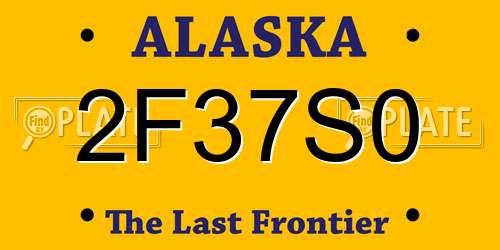 2F37S0 Alaska License Plate