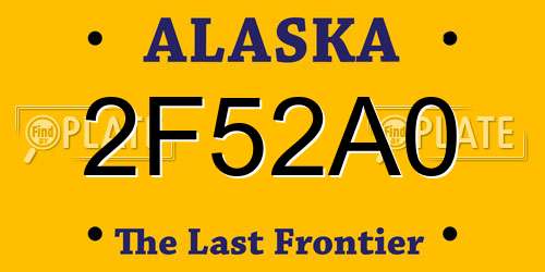 2F52A0 Alaska License Plate