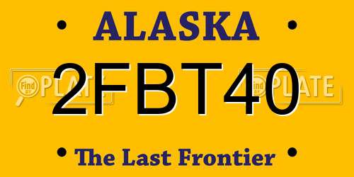 2FBT40 Alaska License Plate