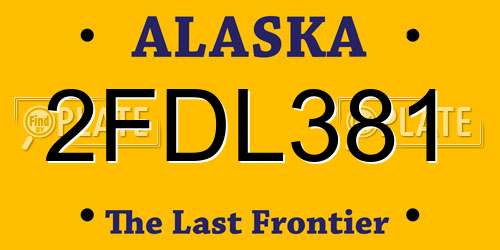 2FDL381 Alaska License Plate