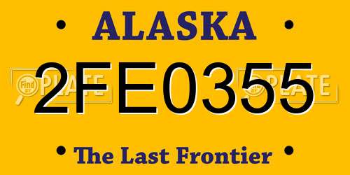 2FE0355 Alaska License Plate