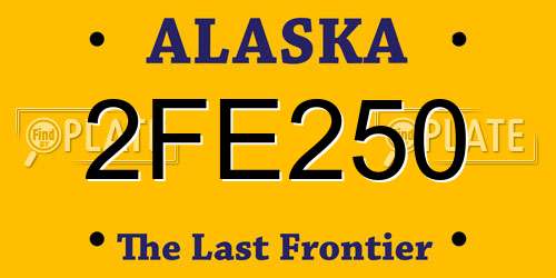 2FE250 Alaska License Plate