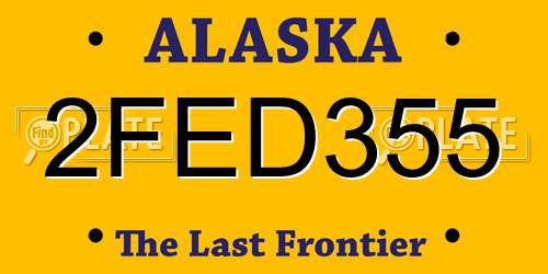 2FED355 Alaska License Plate