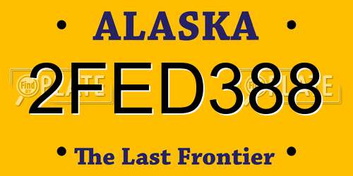 2FED388 Alaska License Plate
