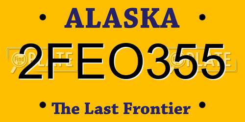 2FEO355 Alaska License Plate