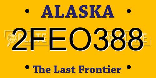 2FEO388 Alaska License Plate