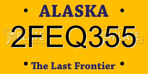 2FEQ355 Alaska License Plate