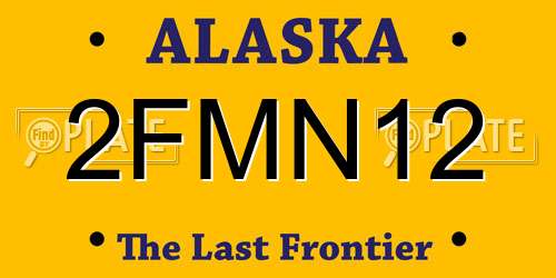2FMN12 Alaska License Plate