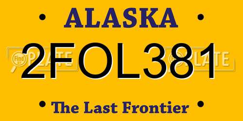 2FOL381 Alaska License Plate