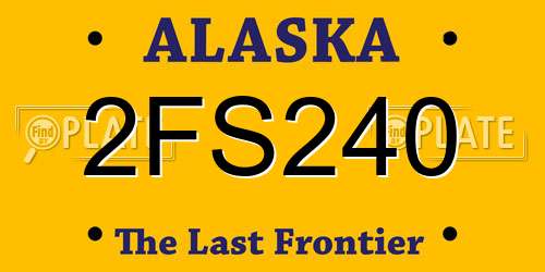 2FS240 Alaska License Plate