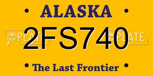 2FS740 Alaska License Plate
