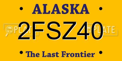 2FSZ40 Alaska License Plate