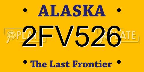 2FV526 Alaska License Plate