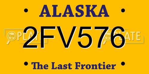 2FV576 Alaska License Plate