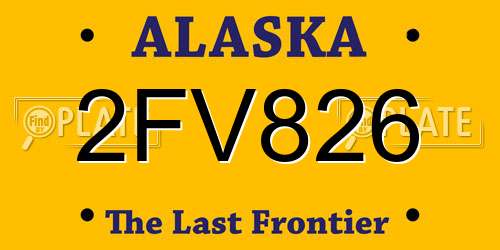2FV826 Alaska License Plate