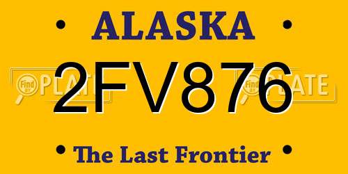 2FV876 Alaska License Plate