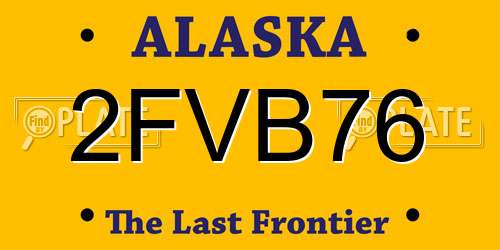 2FVB76 Alaska License Plate