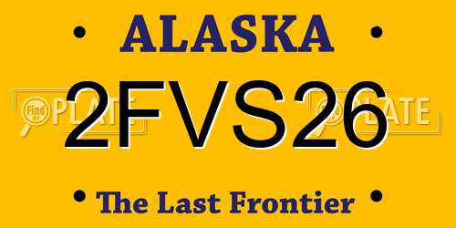2FVS26 Alaska License Plate
