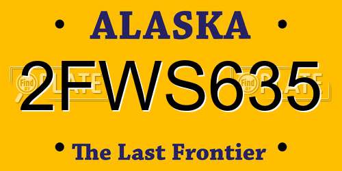 2FWS635 Alaska License Plate