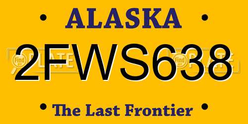 2FWS638 Alaska License Plate