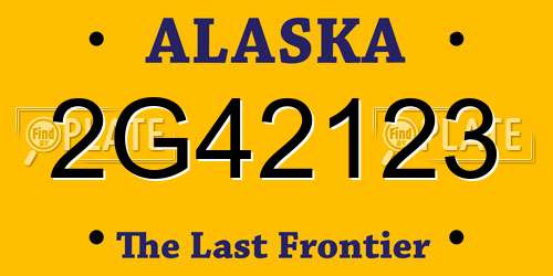 2G42123 Alaska License Plate