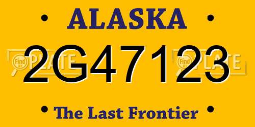 2G47123 Alaska License Plate
