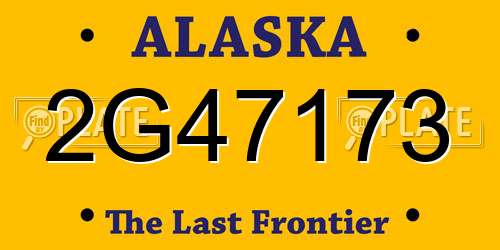 2G47173 Alaska License Plate