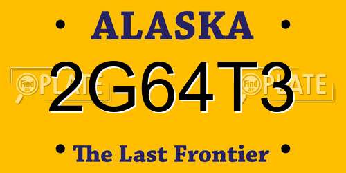 2G64T3 Alaska License Plate
