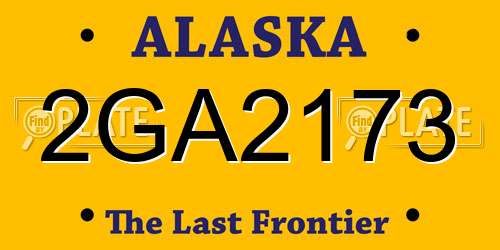 2GA2173 Alaska License Plate
