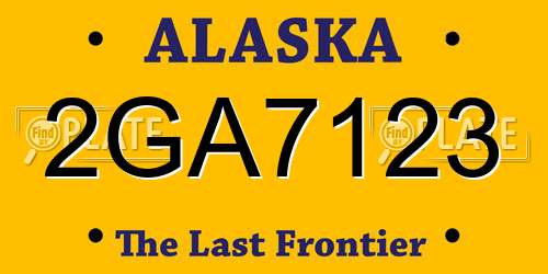 2GA7123 Alaska License Plate