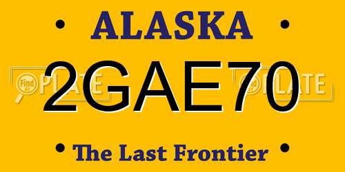 2GAE70 Alaska License Plate