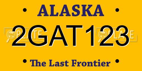 2GAT123 Alaska License Plate