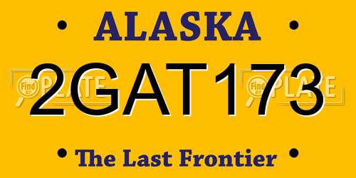 2GAT173 Alaska License Plate