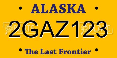 2GAZ123 Alaska License Plate
