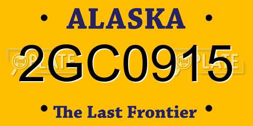 2GC0915 Alaska License Plate