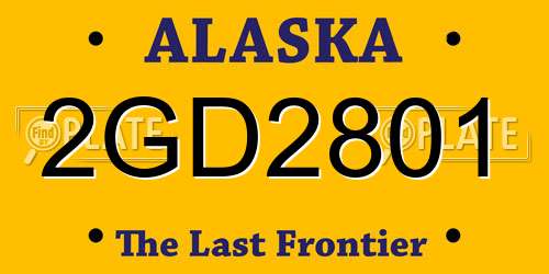 2GD2801 Alaska License Plate