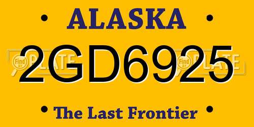 2GD6925 Alaska License Plate