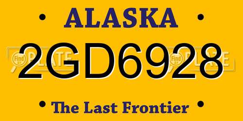 2GD6928 Alaska License Plate