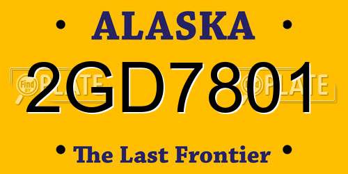 2GD7801 Alaska License Plate
