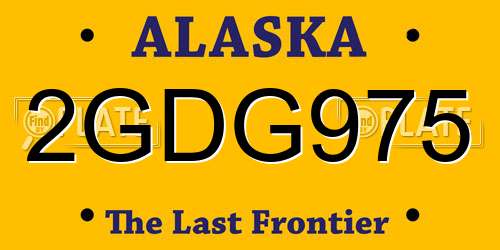 2GDG975 Alaska License Plate