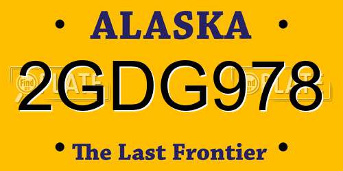 2GDG978 Alaska License Plate