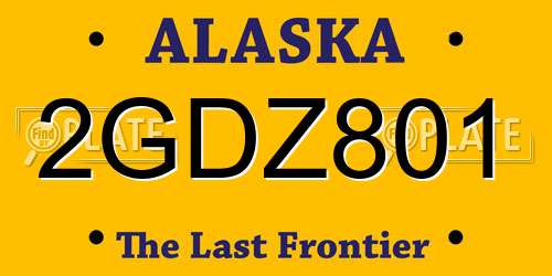 2GDZ801 Alaska License Plate
